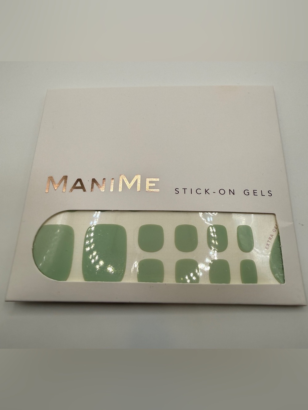 Sage Green Stick-On Gel Toe Nails